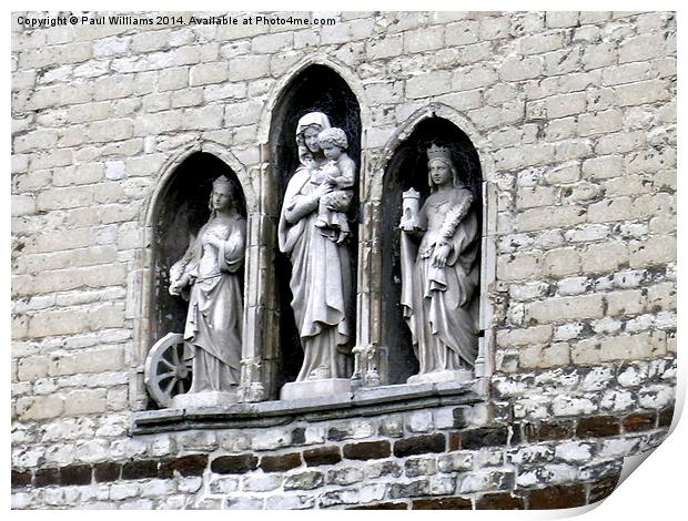 Statues at Tongerlo Abbey Print by Paul Williams