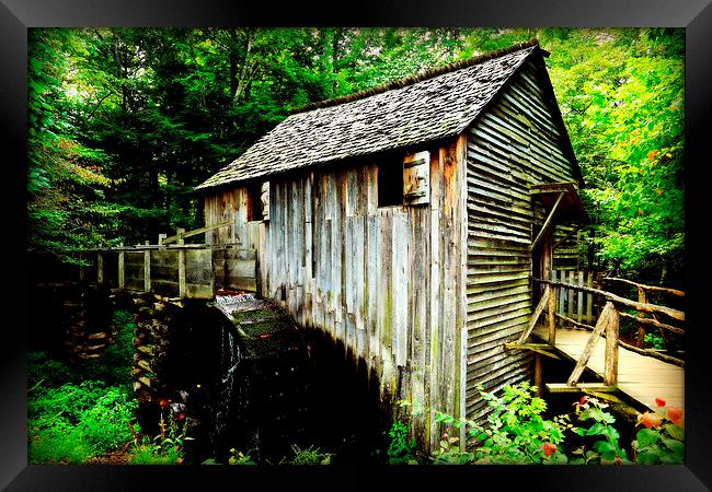 Cades Cove Mill in Great Smoky Mountain National P Framed Print by Stephen Stookey