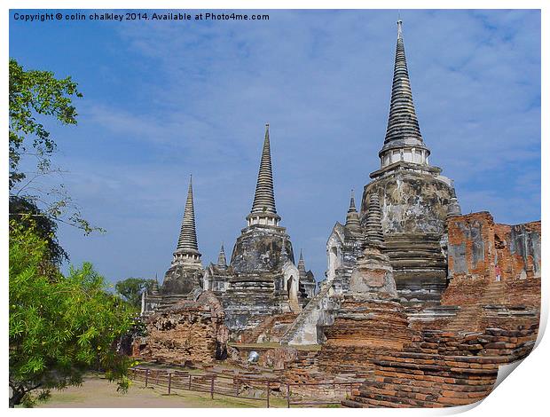Wat Phra Si Sanphet Print by colin chalkley