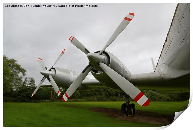 bristol britannia propellers Print by Alan Tunnicliffe