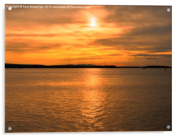 Sandbanks sunset Acrylic by Sara Messenger