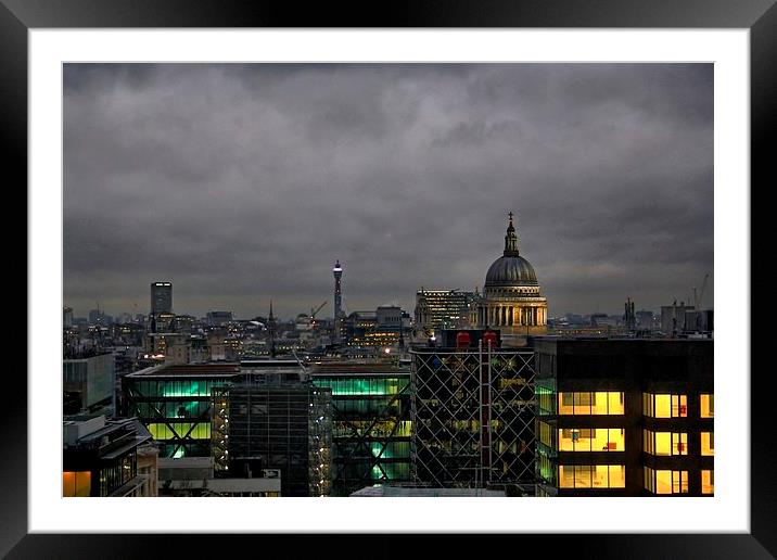 London Skyline Framed Mounted Print by Richard Cruttwell