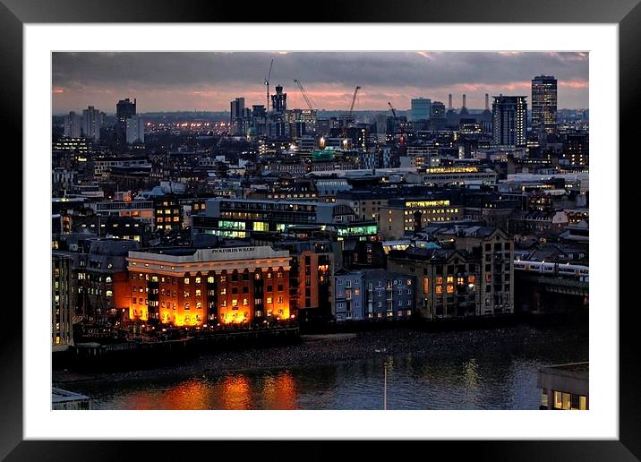 London at Dusk Framed Mounted Print by Richard Cruttwell