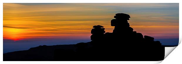Staple Tor Silhouette. Print by Tracey Yeo