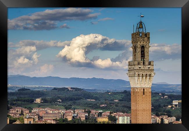 Siena - Torre Del Mangia Framed Print by Andy McGarry