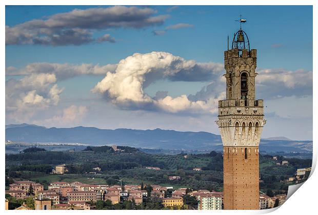 Siena - Torre Del Mangia Print by Andy McGarry