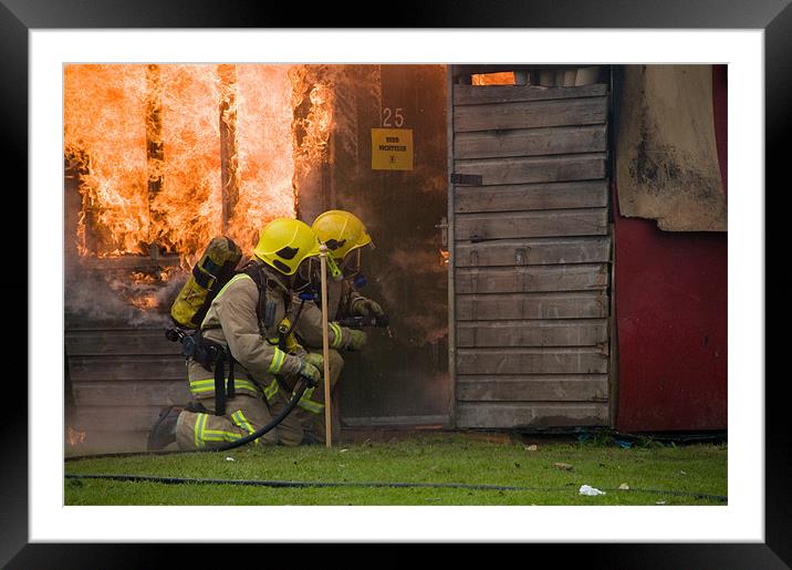 shed fire Framed Mounted Print by Eddie Howland