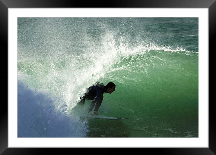 Surf the Waves Framed Mounted Print by Mavis Roper