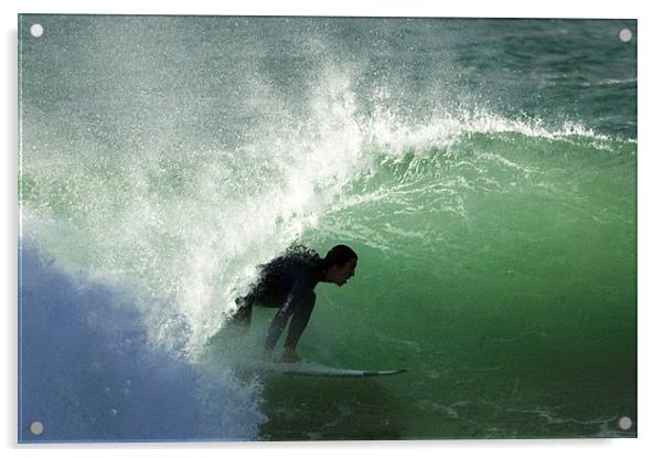 Surf the Waves Acrylic by Mavis Roper