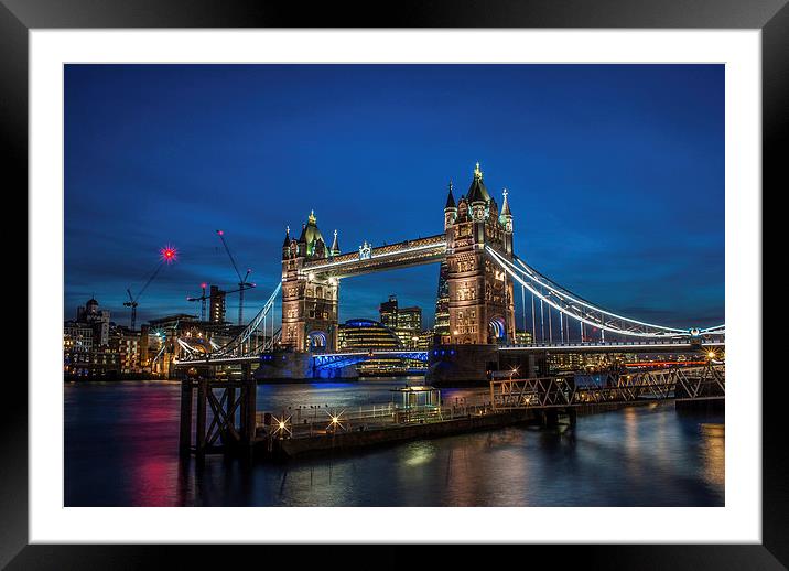 Tower Bridge at night Framed Mounted Print by Terry Rickeard