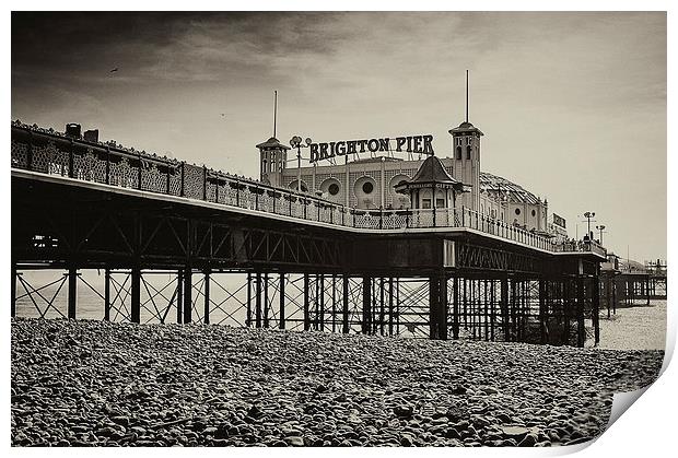 Brighton Pier Sepia toned Print by Dean Messenger