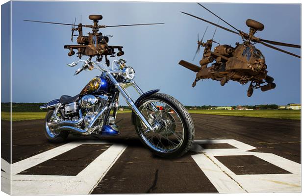 Harley Davidson and Apaches Canvas Print by Oxon Images