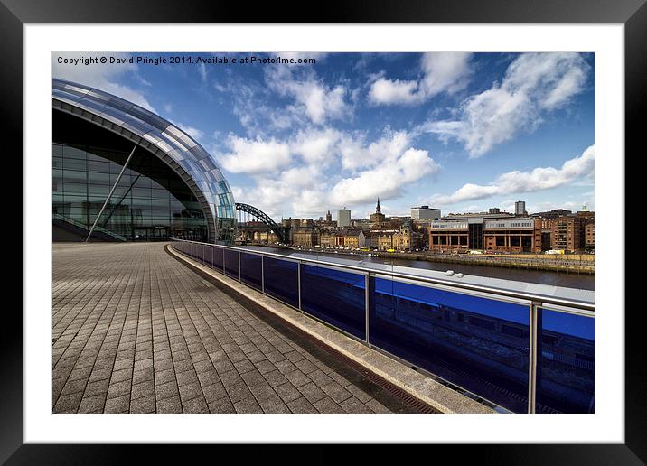 Sage Gateshead and Newcastle Skyline Framed Mounted Print by David Pringle