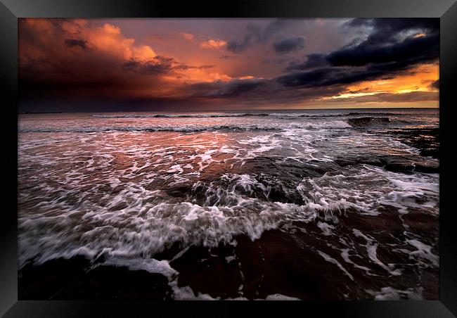 North Sea Sunrise Framed Print by Dave Hudspeth Landscape Photography