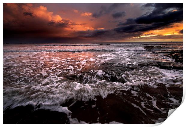 North Sea Sunrise Print by Dave Hudspeth Landscape Photography