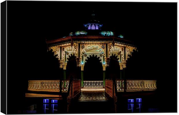 Brighton Bandstand at night Canvas Print by Dean Messenger