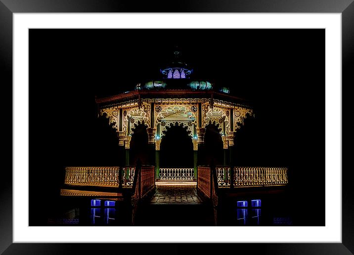 Brighton Bandstand at night Framed Mounted Print by Dean Messenger