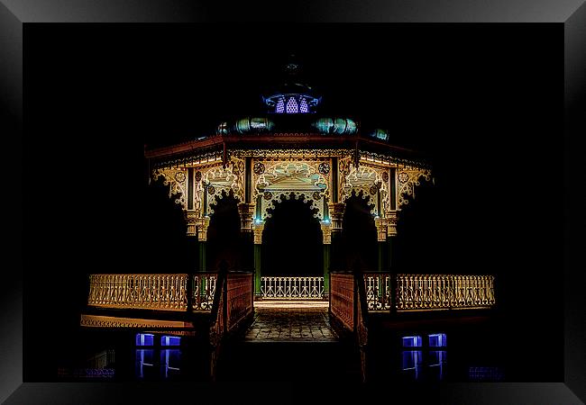 Brighton Bandstand at night Framed Print by Dean Messenger
