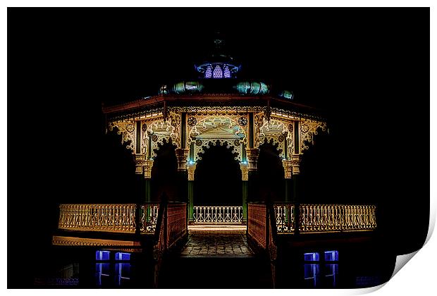 Brighton Bandstand at night Print by Dean Messenger
