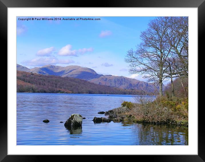 Coniston Water in Cumbria Framed Mounted Print by Paul Williams