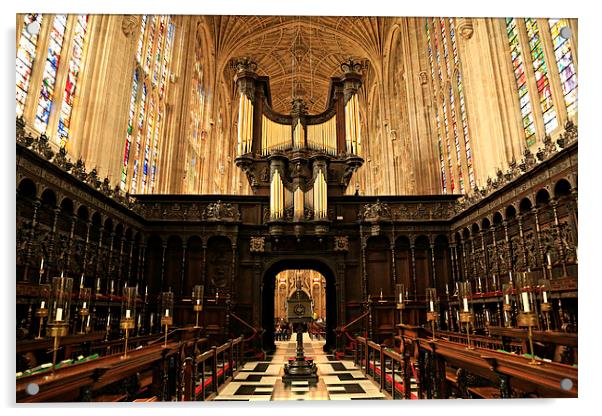 Kings College Chapel Choir & Organ Acrylic by Stephen Stookey