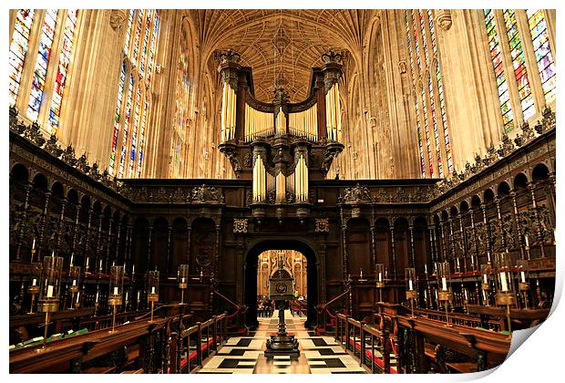 Kings College Chapel Choir & Organ Print by Stephen Stookey