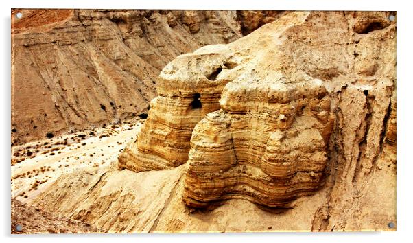 Qumran Cave #4 -- Dead Sea Scrolls Discovery Acrylic by Stephen Stookey