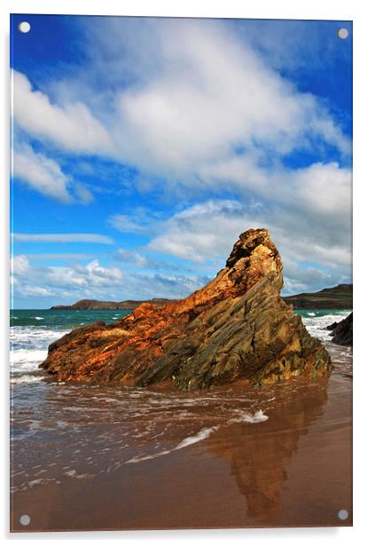 Pembrokeshire Rock Acrylic by Joyce Storey