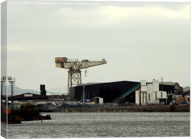 Industrial River Clyde , Glasgow Canvas Print by Bill Lighterness