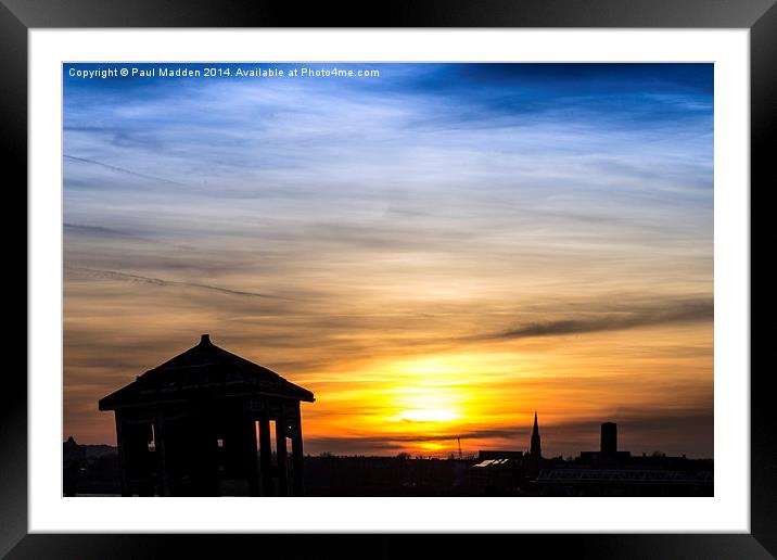 Hazy sunset over the River Mersey Framed Mounted Print by Paul Madden