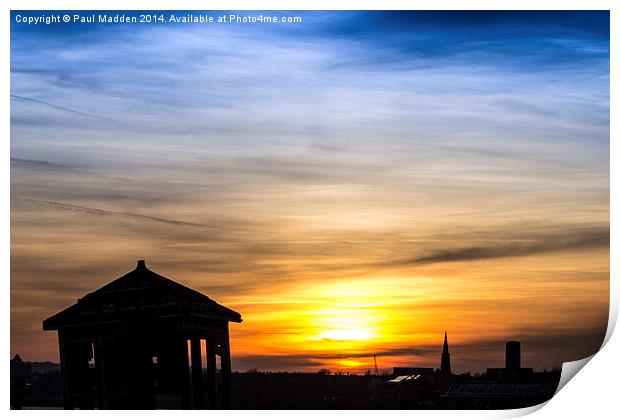 Hazy sunset over the River Mersey Print by Paul Madden