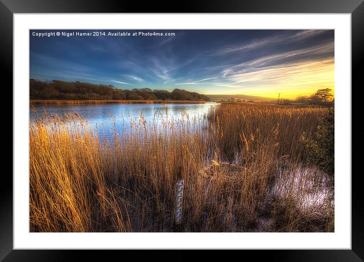 Bembridge Lagoons Sunset Framed Mounted Print by Wight Landscapes