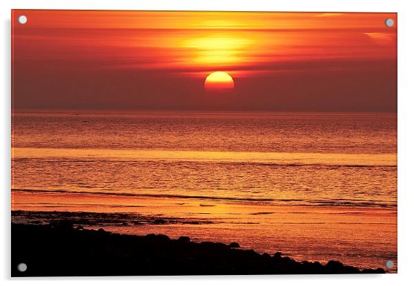 Clevedon Sunset Acrylic by Pete Moyes