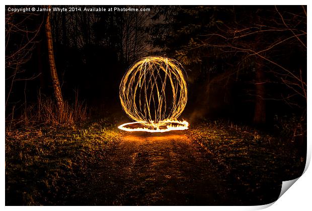 Dirt Track Fire Orb Print by Jamie Whyte
