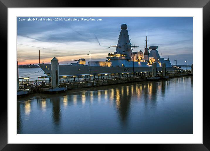 HMS Dragon Framed Mounted Print by Paul Madden
