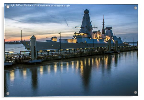 HMS Dragon Acrylic by Paul Madden