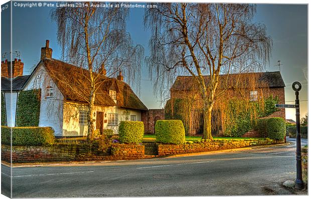 Eaton a Cheshire Village at sunset Canvas Print by Pete Lawless