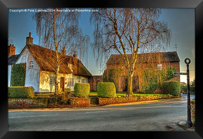 Eaton a Cheshire Village at sunset Framed Print by Pete Lawless