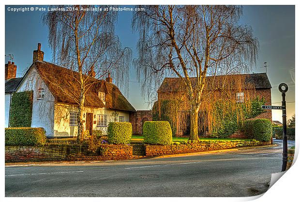 Eaton a Cheshire Village at sunset Print by Pete Lawless