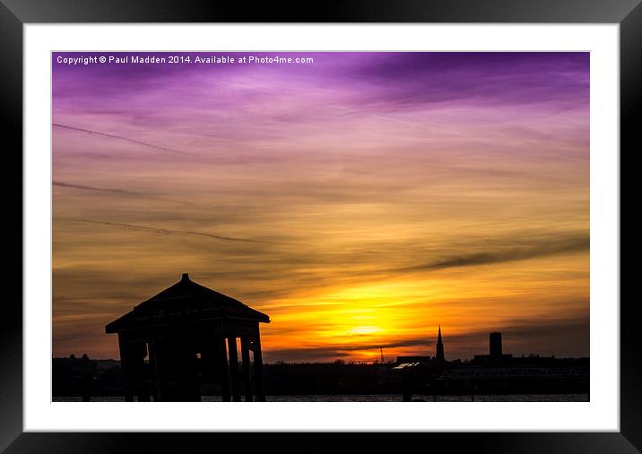 Silhouettes at sunset Framed Mounted Print by Paul Madden