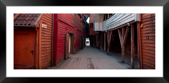 Old Wood Street in Bergen Framed Mounted Print by John Boekee