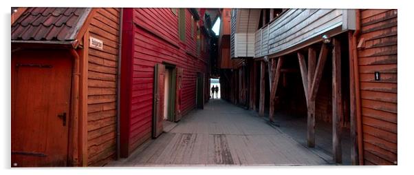 Old Wood Street in Bergen Acrylic by John Boekee