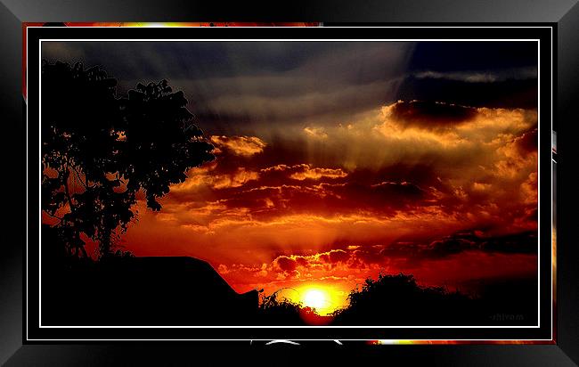 Amusing Sunset Framed Print by Shivam das