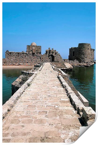The Sea Castle, Sidon, Lebanon Print by Jacqueline Burrell