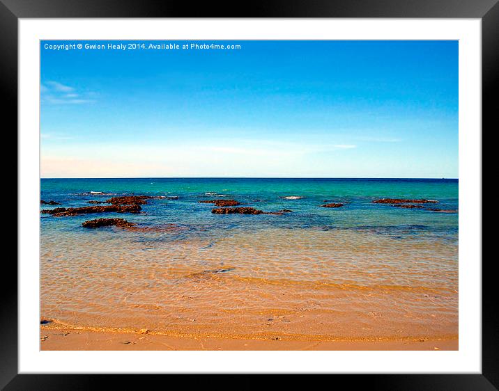 Clear blue waters Framed Mounted Print by Gwion Healy