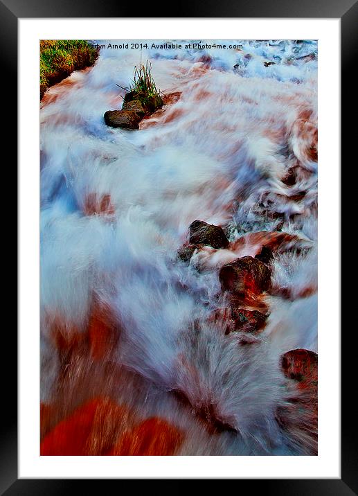 Rushing Water on the River Wear Framed Mounted Print by Martyn Arnold
