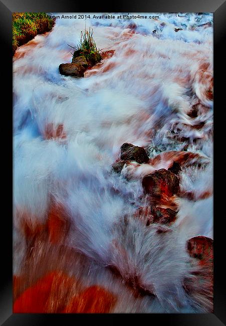 Rushing Water on the River Wear Framed Print by Martyn Arnold