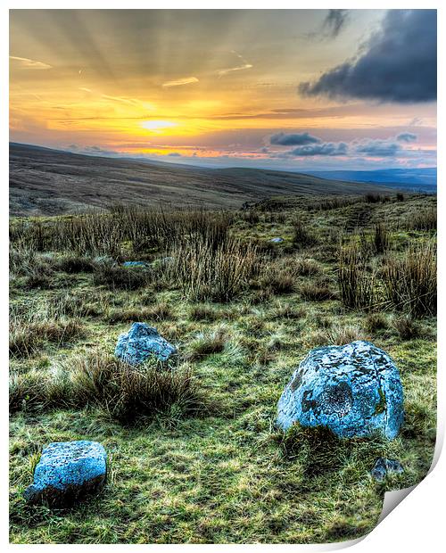 Brecon Beacons at Sunrise Print by Simon West