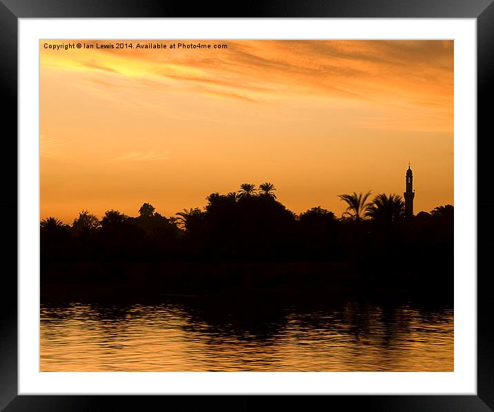 Nile Silhouette Framed Mounted Print by Ian Lewis