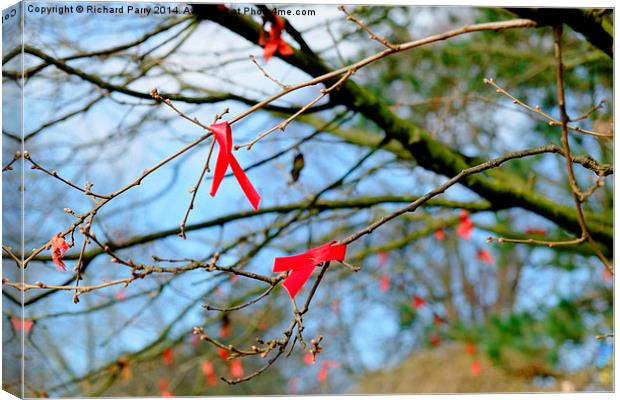 Red Ribbons, Cardiff Canvas Print by Richard Parry